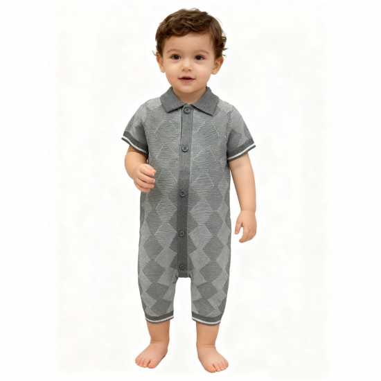 Pretty Green Pg Chk Romper Bb62  