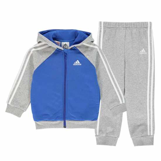 Adidas 3 Stripe Fleece Tracksuit Babies Blue/Grey - Детски полар