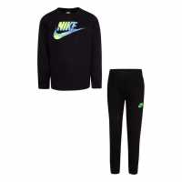 Nike Crew Sweater And Pants Set Baby Boys Black Детски спортни екипи