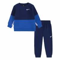 Nike Colour Block Sweatshirt And Joggers Set Baby Boys Blue Void Детски спортни екипи