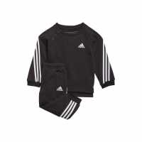 Adidas Future Icons 3 Stripes Jogger Set Infants Black/White Детски спортни екипи