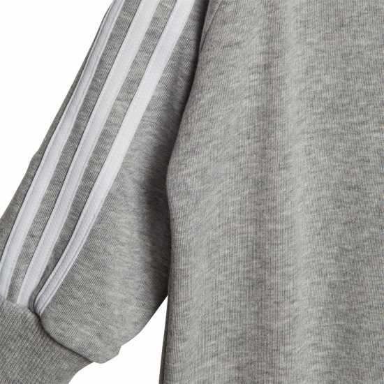 Adidas 3 Stripe Fleece Romper Unisex Babies Grey/White Бебешки дрехи