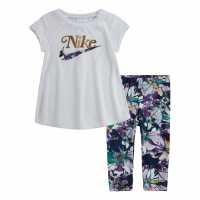 Nike Бебешки Комплект Момичета Short Sleeve T Shirt And Legging Set Baby Girls  Бебешки дрехи