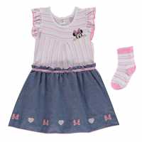 Character Бебешки Комплект Момичета 2 Piece Dress Set Baby Girls Minnie Mouse Детски поли и рокли