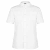 Firetrap Мъжка Риза Оксфорд Short Sleeve Oxford Shirt Mens White Мъжко облекло за едри хора