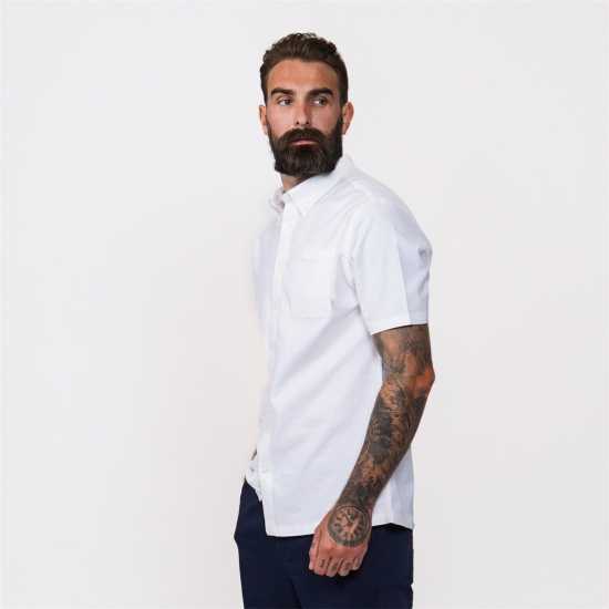 Мъжки ризи Firetrap Мъжка Риза Къс Ръкав Short Sleeve Shirt Mens Бяло Firetrap Мъжка Риза Къс Ръкав Short Sleeve Shirt Mens Бяло Мъжки ризи