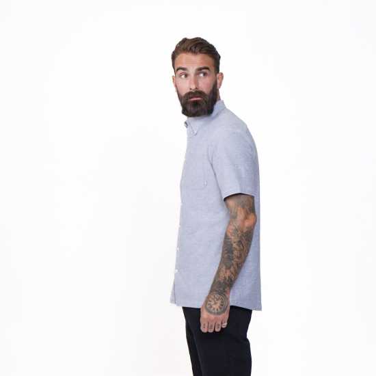 Firetrap Мъжка Риза Къс Ръкав Short Sleeve Shirt Mens Синьо Мъжки ризи