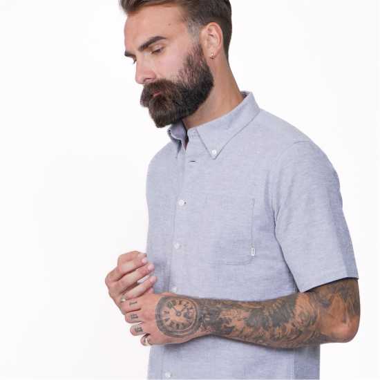 Firetrap Мъжка Риза Къс Ръкав Short Sleeve Shirt Mens Синьо Мъжки ризи