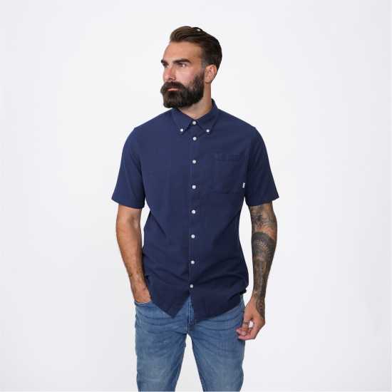 Firetrap Мъжка Риза Къс Ръкав Short Sleeve Shirt Mens Морска синьо Мъжки ризи