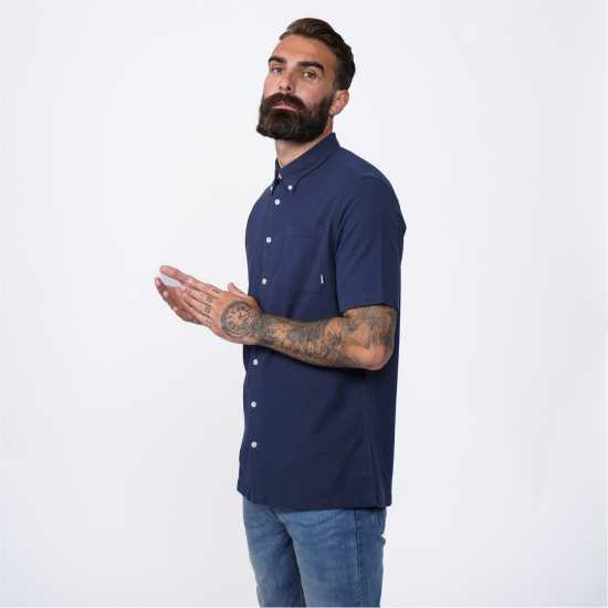 Firetrap Мъжка Риза Къс Ръкав Short Sleeve Shirt Mens Морска синьо Мъжки ризи