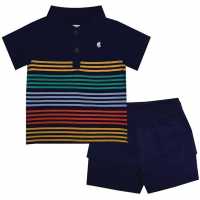 Soulcal Chino Set Infant Boys Navy Stripe Детски панталони чино