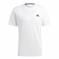 Adidas Мъжка Тениска Training Essentials Base T Shirt Mens Бяло/Черно Атлетика