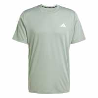 Adidas Мъжка Тениска Training Essentials Base T Shirt Mens Silvr Grn/Wht Атлетика