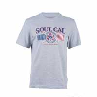 Soulcal Usa Tee Sn43 Grey Marl Мъжки ризи