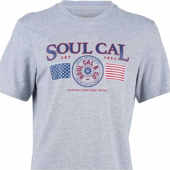 Soulcal Usa Tee Sn43 Grey Marl Мъжки ризи