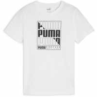 Puma Logo T-Shirt Juniors Бял графика Детски тениски и фланелки