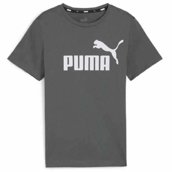 Puma Logo T-Shirt Juniors Тъмно сиво Детски тениски и фланелки
