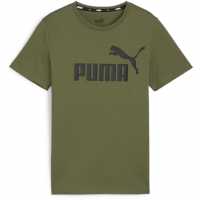 Puma Logo T-Shirt Juniors Тъмно мох Детски тениски и фланелки