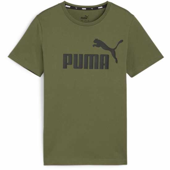 Puma Logo T-Shirt Juniors Тъмно мох Детски тениски и фланелки