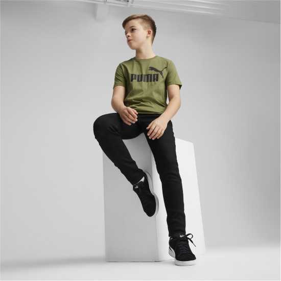 Puma Logo T-Shirt Juniors Тъмно мох Детски тениски и фланелки