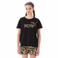 Puma Relaxed T-Shirt Juniors Черно Животно Детски тениски и фланелки