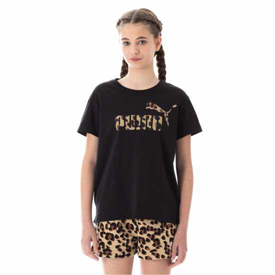 Детски тениски и фланелки Puma Relaxed T-Shirt Juniors Черно Животно Puma Relaxed T-Shirt Juniors Черно Животно Детски тениски и фланелки