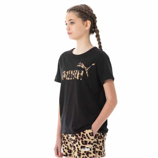 Детски тениски и фланелки Puma Relaxed T-Shirt Juniors Черно Животно Puma Relaxed T-Shirt Juniors Черно Животно Детски тениски и фланелки