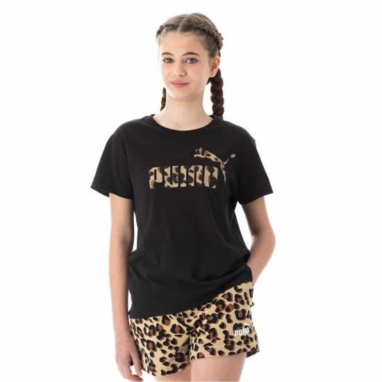 Детски тениски и фланелки Puma Relaxed T-Shirt Juniors Черно Животно Puma Relaxed T-Shirt Juniors Черно Животно Детски тениски и фланелки