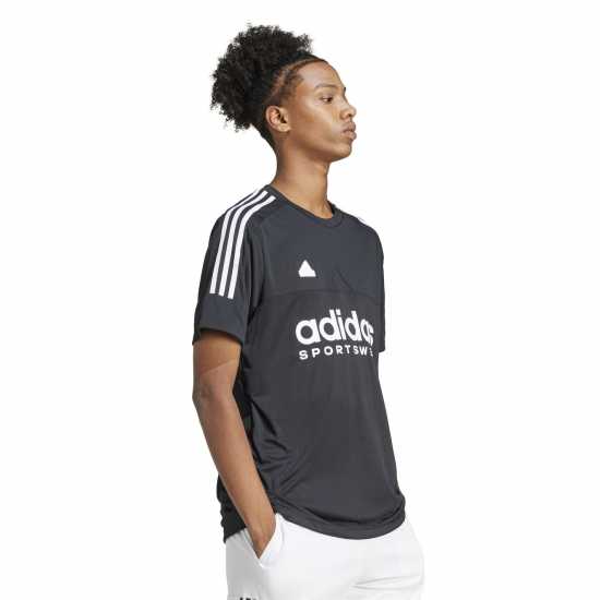 Adidas Мъжка Риза Tiro T-Shirt Mens Черно Футболни тренировъчни горнища