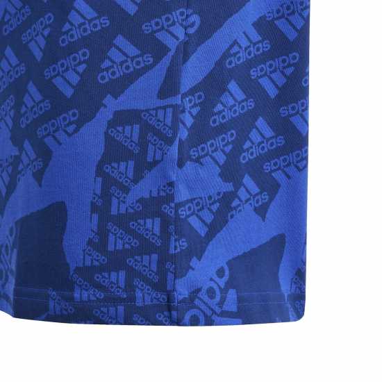 Adidas Essentials Allover Print T-Shirt Junior Boys Синьо Детски тениски и фланелки