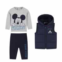 Character Unisex Kids Disney Hooded Long Sleeve Gilet Set Mickey Mouse 