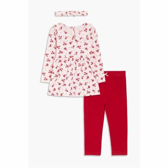 Hello World Girl Floral Peplum Top, Legging And Headband Set  Детски клинове