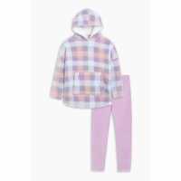 Be You Girls Purple Check Hoodie And Legging Set