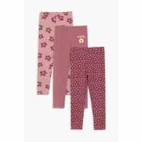 Girls Wow Buy Pack Of 3 Leggings Pink/maroon  Детски клинове