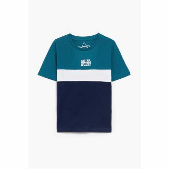 Boys 2 Pack Navy Cut And Sew T-Shirts  Детски тениски и фланелки