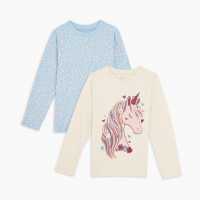 Younger Girls 2 Pack Unicorn T-Shirts  Детски тениски и фланелки