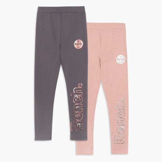 Детски клинове Bench Girls Pack Of 2 Marl Pink/charocal Leggings Bench Girls Pack Of 2 Marl Pink/charocal Leggings Детски клинове