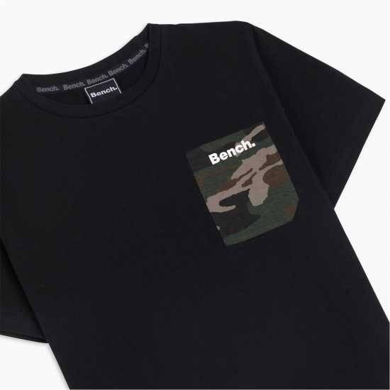 Bench Pack Of 2 Camo Patch T-Shirts Black/khaki  Детски тениски и фланелки