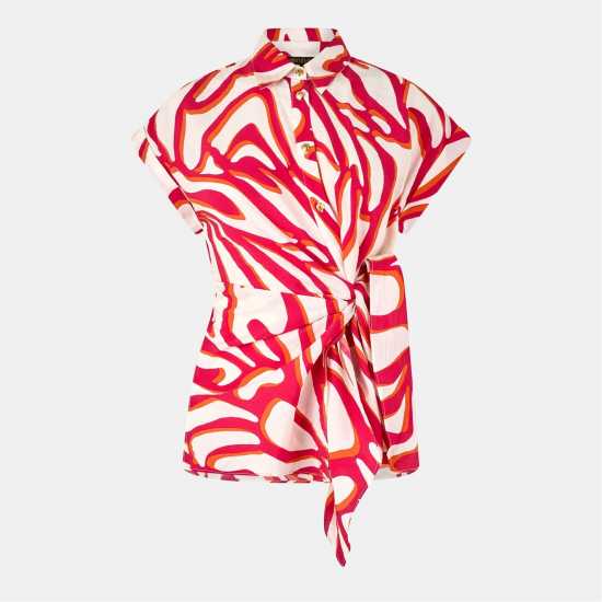 Дамски ризи и тениски Biba Tie Cap Sleeve Shirt Biba Tie Cap Sleeve Shirt Дамски ризи и тениски