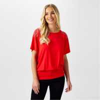 Biba Heat Seal Top Червено Дамски ризи и тениски