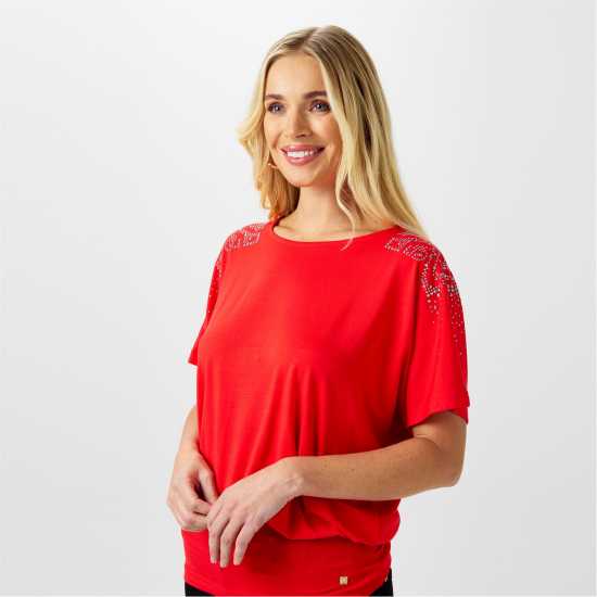 Biba Heat Seal Top Червено Дамски ризи и тениски