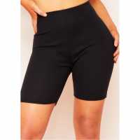 Missy Empire Knit Cycle Shorts Черно Облекло за колоездене