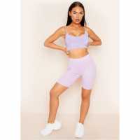 Missy Empire Knit Cycle Shorts Lilac Облекло за колоездене