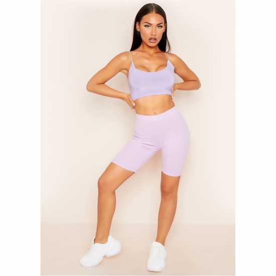 Missy Empire Knit Cycle Shorts Lilac Облекло за колоездене