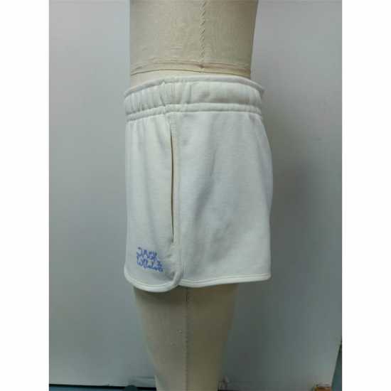 Jack Wills Women's Fleece Jogger Shorts Винтажно бяло 