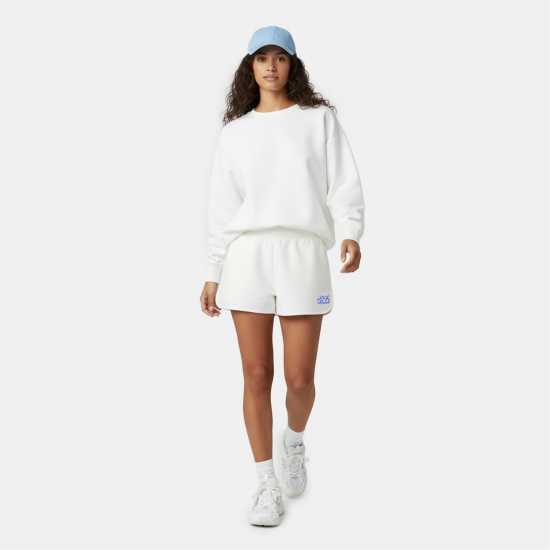 Jack Wills Women's Fleece Jogger Shorts Винтажно бяло 