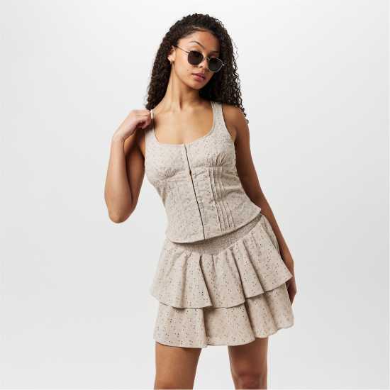 Jack Wills Broderie Corset Top  Дамски ризи и тениски