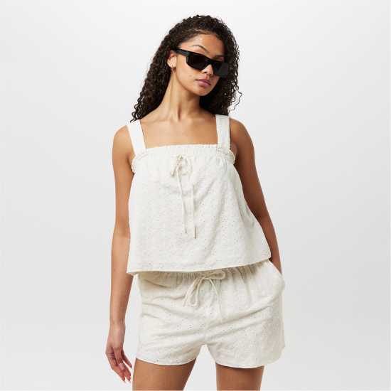 Дамски ризи и тениски Jack Wills Broderie Shirred Top Jack Wills Broderie Shirred Top Дамски ризи и тениски