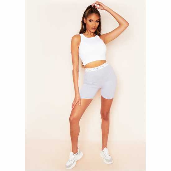 Missy Empire High Waisted Jersey Cycle Short Сиво Дамски къси панталони