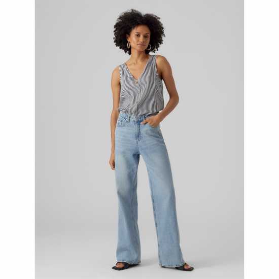 Vero Moda Vmbumpy Sleeveless Top Снежана Бяла Дамски ризи и тениски